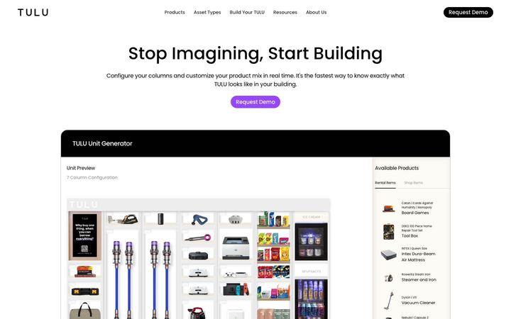 Landing page of TULU