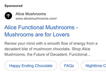 Ad by Alice Mushrooms